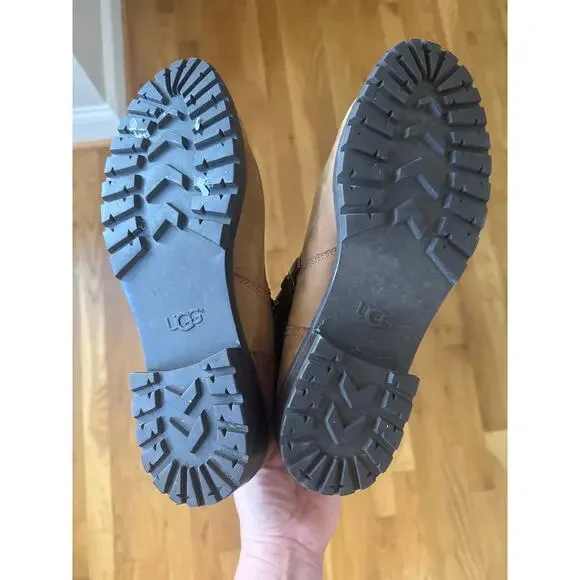 UGG Niels Boot In Water-resistant Chestnut Brien Leather. Size 11 Sherpa Lined - Picture 9 of 9